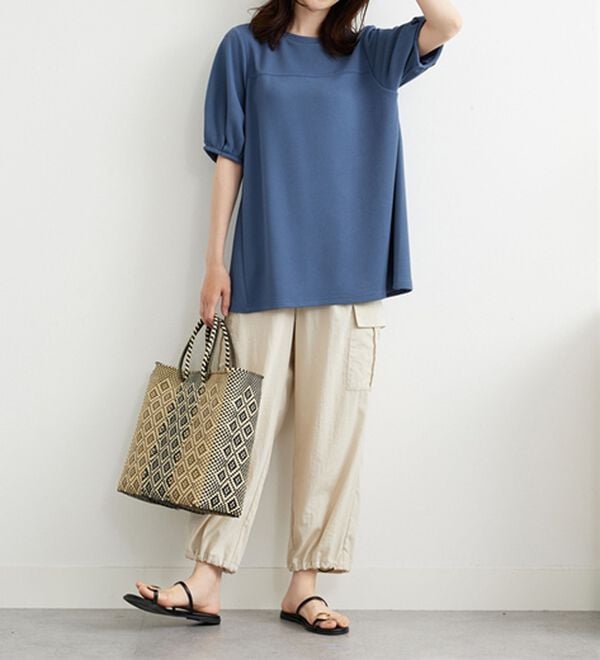 BELLUNA（ベルーナ）の「ポコポコ素材ふんわり袖チュニック（チュニック）」｜詳細画像