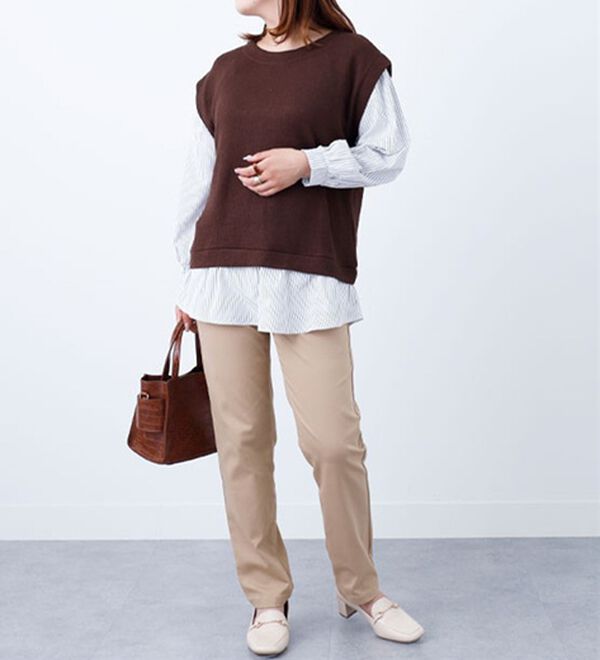 BELLUNA（ベルーナ）の「あぜ素材シャツフェイクチュニック（チュニック）」｜詳細画像