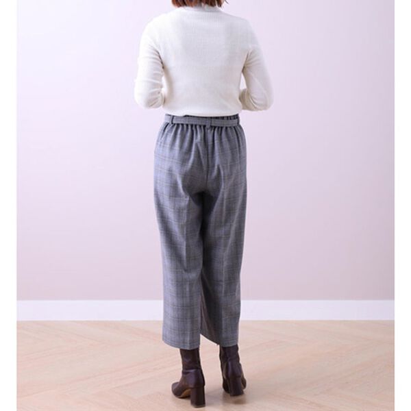 BELLUNA（ベルーナ）の「ストレッチ素材ベルト付ワイドパンツ（ワイドパンツ・ガウチョ）」｜詳細画像