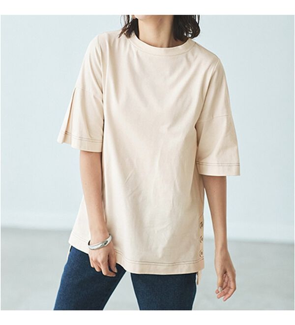 BELLUNA（ベルーナ）の「ひんやりキシリトール加工綿１００％プルオーバー（カットソー）」｜詳細画像