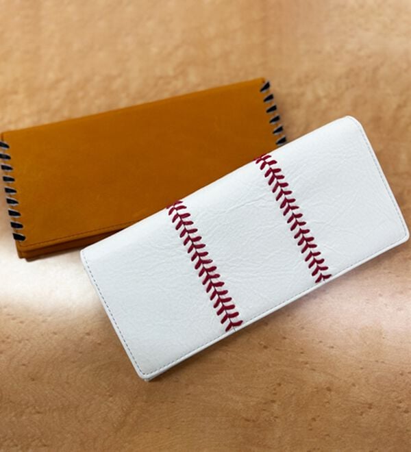 「本物を使ったベースボール長財布（メンズ財布・パスケース）」｜詳細画像
