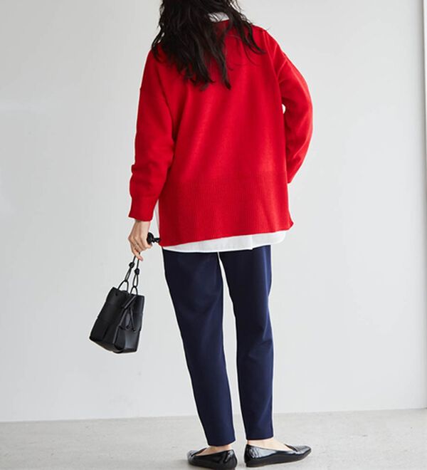 RANAN（ラナン）の「【選べる股下】美脚シルエットタックパンツ（股下６１・６５ｃｍ）（フルレングスパンツ）」｜詳細画像