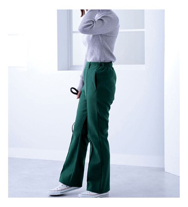 BELLUNA（ベルーナ）の「ふっくらウール調フレアーシルエットパンツ（フルレングスパンツ）」｜詳細画像