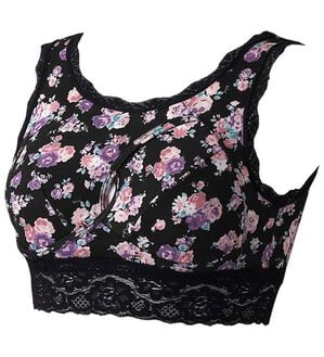 LAVIENNE（ラヴィエンヌ）の「ノンストレスブラ（レーシーフィットタイプ）（ブラジャー）」｜ブラック系花柄