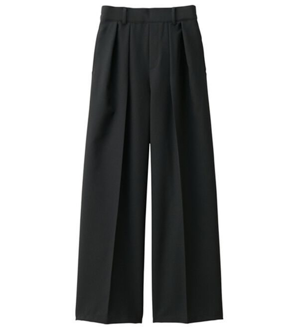 RANAN（ラナン）の「【選べる股下】きれい見え２タックワイドスラックス（ワイドパンツ・ガウチョ）」｜詳細画像