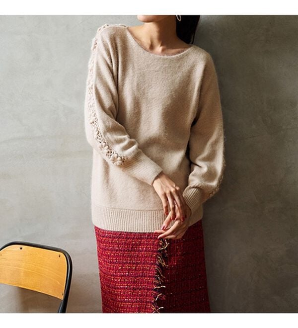 RANAN（ラナン）の「ウール混かぎ針ニットプルオーバー（ニット・セーター）」｜詳細画像