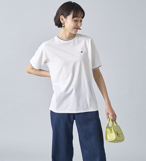 BELLUNA（ベルーナ）の「【ｃｈａｍｐｉｏｎ】配色ラインＴシャツ【UNDOVE】（Tシャツ）」｜詳細画像