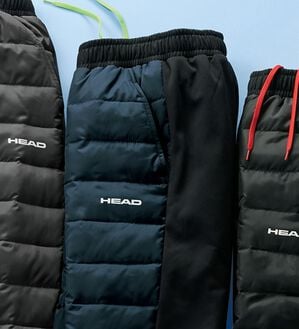 「＜ヘッド＞ダウンで暖か！防風スポーティパンツ（メンズフルレングスパンツ）」｜ネイビー