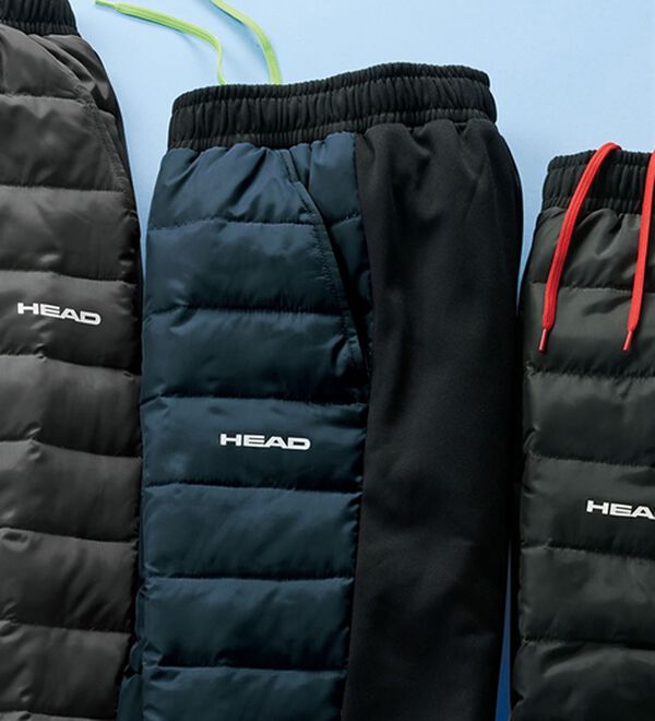 「＜ヘッド＞ダウンで暖か！防風スポーティパンツ（メンズフルレングスパンツ）」｜ネイビー