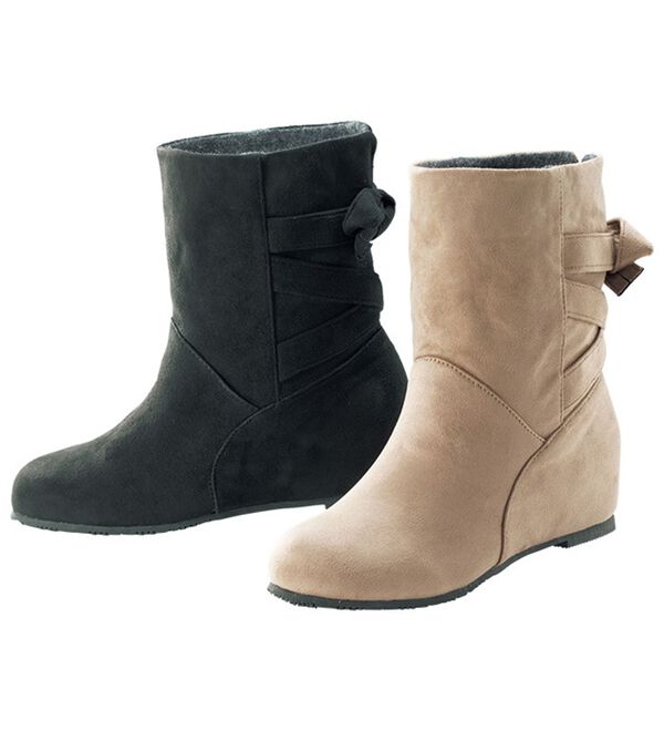 BELLUNA（ベルーナ）の「バックリボンミドル丈インヒールブーツ（ブーツ）」｜詳細画像