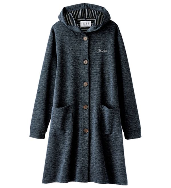 BELLUNA（ベルーナ）の「＜ＥＬＬＥ　Ａｃｔｉｖｅ＞裏ボーダーフードカーディガン（その他カーディガン）」｜詳細画像