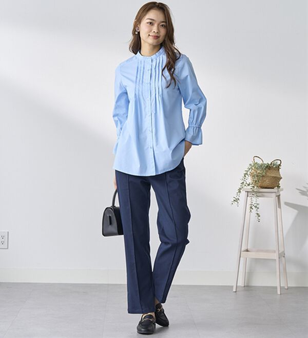 BELLUNA（ベルーナ）の「綿混ハイパー美脚ストレッチチノパンツ（フルレングスパンツ）」｜詳細画像