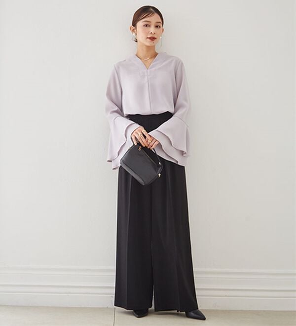 RANAN（ラナン）の「袖ペプラムデザイントップスセットアップ（セットアップ）」｜詳細画像