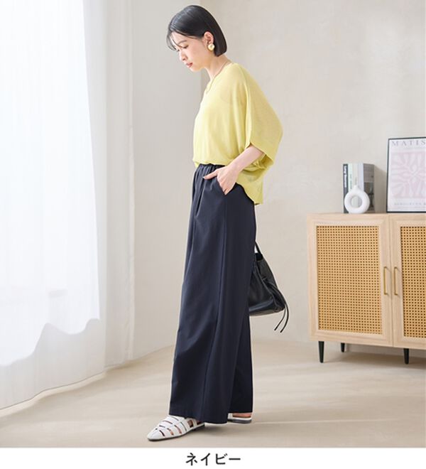 Viola e Viola（ヴィオラ エ ヴィオラ）の「涼しい履き心地！サッカーワイドパンツ（ワイドパンツ・ガウチョ）」｜詳細画像