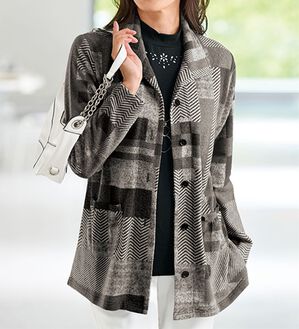 BELLUNA（ベルーナ）の「起毛カットソープリントジャケットアンサンブル（アンサンブル）」｜詳細画像