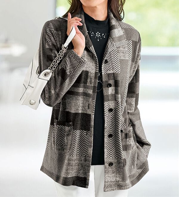 BELLUNA（ベルーナ）の「起毛カットソープリントジャケットアンサンブル（アンサンブル）」｜詳細画像