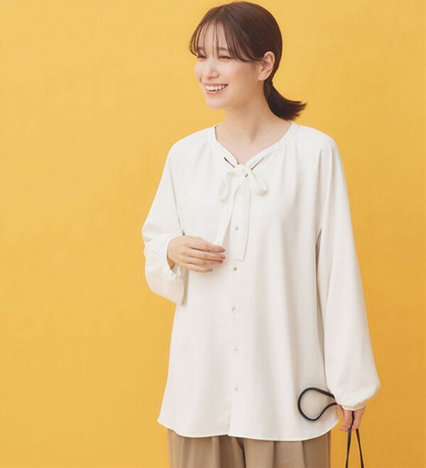 多機能付】細リボンブラウスチュニック - ベルーナ【公式】