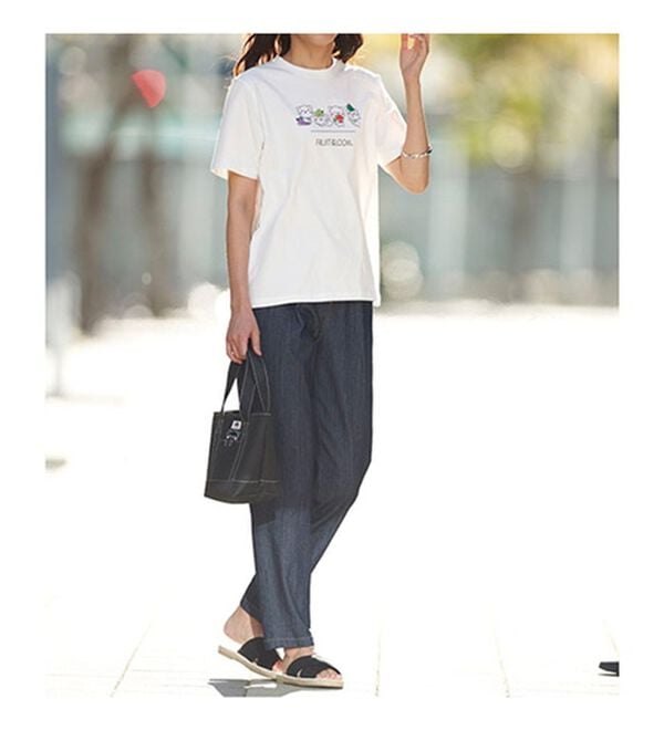 BELLUNA（ベルーナ）の「＜べるーにゃ&times;フルーツオブザルーム＞ポケット付ひょっこりミニトートバッグ（トートバッグ）」｜詳細画像