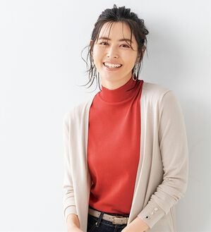 LAVIENNE（ラヴィエンヌ）の「【UVカット】綿１００％スリーブレスハイネックプルオーバー＜カラフルコットン＞（肌着・インナーウェア）」｜オレンジレッド