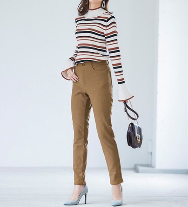 ＋10度素材！蓄熱保温裏起毛ストレッチスリムパンツ - ベルーナ【公式】