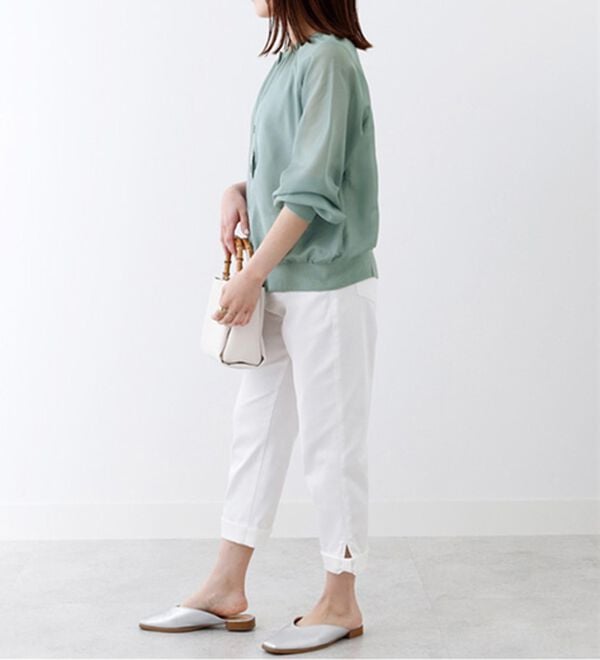 BELLUNA（ベルーナ）の「シアー素材リブ切替カーディガン（ニットカーディガン）」｜詳細画像