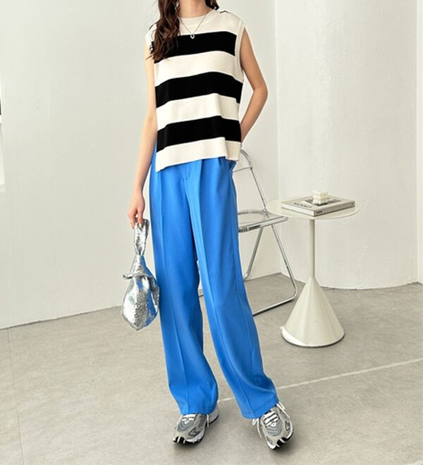 GeeRA（ジーラ）の「ハイウエストスラックスパンツ（ワイドパンツ・ガウチョ）」｜詳細画像