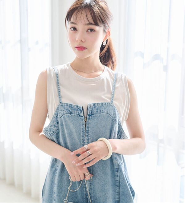 RANAN（ラナン）の「ひんやり！＜BC＞綿100％タンクトップ【選べる着丈】（カットソー）」｜詳細画像