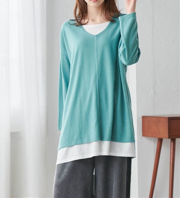 RANAN（ラナン）の「レイヤード風ニットソーチュニック（チュニック）」｜詳細画像