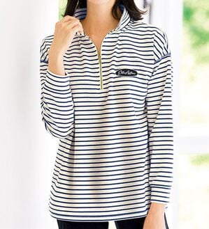 BELLUNA（ベルーナ）の「＜ＥＬＬＥ　Ａｃｔｉｖｅ＞ハーフジッププルオーバー（カットソー）」｜詳細画像