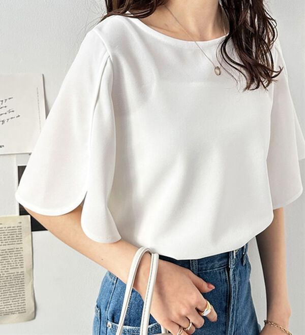 GeeRA（ジーラ）の「スリット入りフレアースリーブＴブラウス（ブラウス）」｜詳細画像