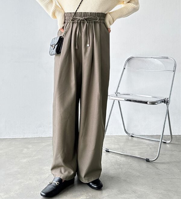 GeeRA（ジーラ）の「ウールライクダブルタックイージーパンツ（フルレングスパンツ）」｜詳細画像