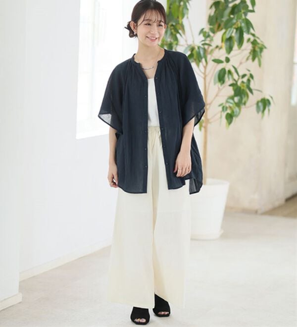 A HAPPY MARILYN（アハッピーマリリン）の「【Ｌ～６Ｌ】【風通るプレミアム】フレアスリーブワイドブラウス（ブラウス）」｜詳細画像