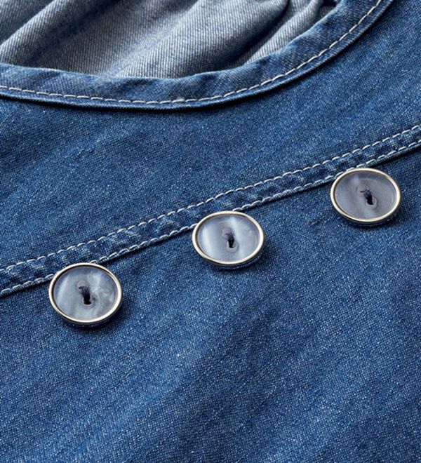 ルフラン（ルフラン）の「涼しげ柄デニム切替プルオーバー（ブラウス）」｜詳細画像