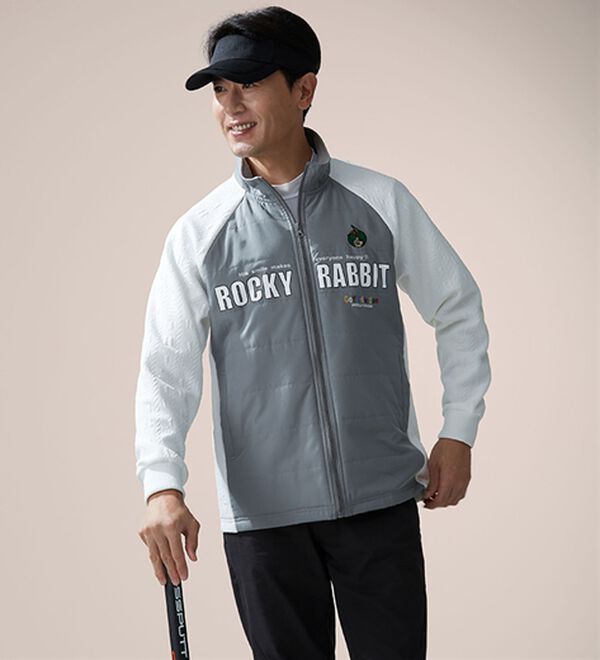「＜ロッキーラビット＞エンボス柄裏フリースジャケット（メンズジャケット）」｜詳細画像