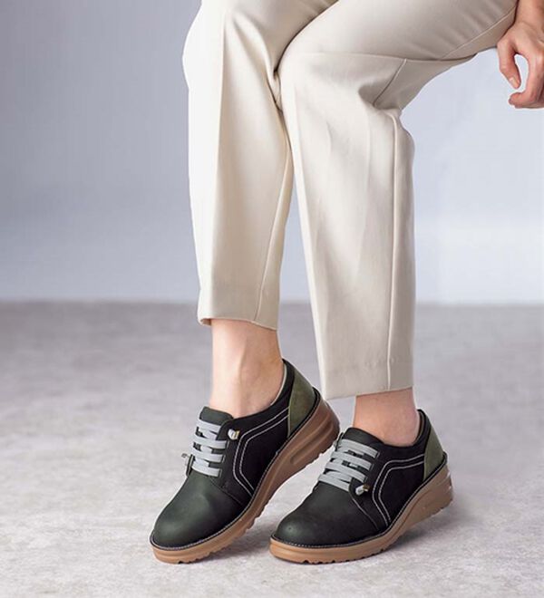 ルフラン（ルフラン）の「はっ水！アウトステッチお洒落甲ゴムシューズ（フラットシューズ）」｜詳細画像