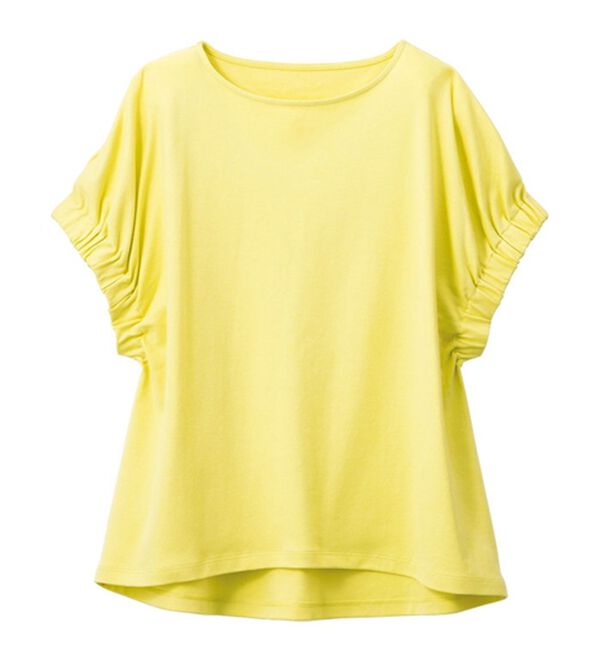 VINNO（ヴィノ）の「超長綿１００％袖口ギャザートップス（カットソー）」｜詳細画像