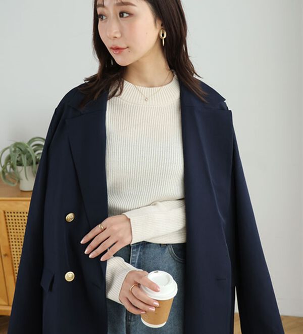 A HAPPY MARILYN（アハッピーマリリン）の「【ＬＬ～６Ｌ】＜新色追加＞Ｔシャツ感覚で着れるカメレオン級の着回しが叶うリブニット（ニット・セーター）」｜詳細画像