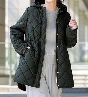 BELLUNA（ベルーナ）の「中わたキルト２ＷＡＹロングコート（ロングコート）」｜ブラック