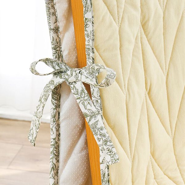 「綿１００％ヘリンボーンキルトチェアカバー同色２枚組（チェアカバー・チェアパッド）」｜詳細画像