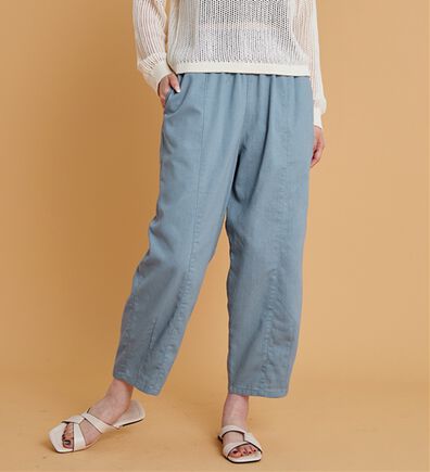 BELLUNA（ベルーナ）の「レーヨン麻入りゆったりワイドパンツ（フルレングスパンツ）」