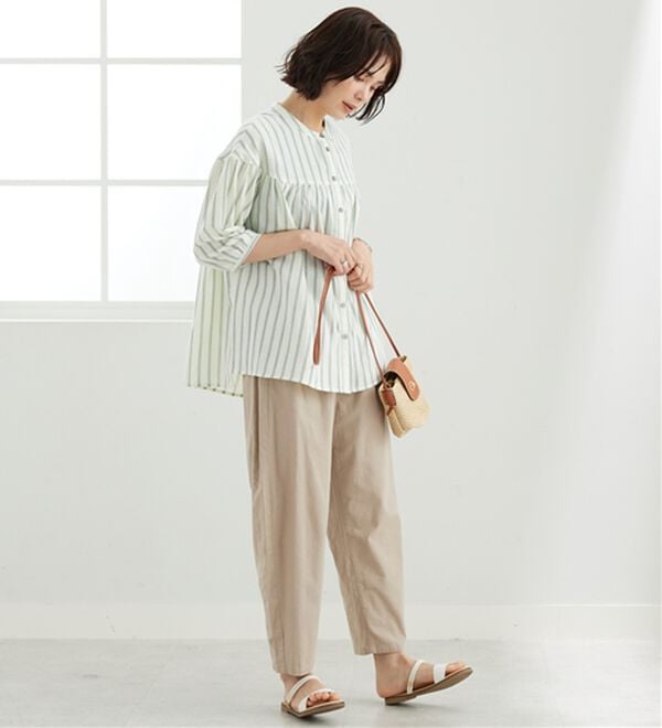 BELLUNA（ベルーナ）の「ダブルガーゼ素材切替デザインブラウス（ブラウス）」｜詳細画像