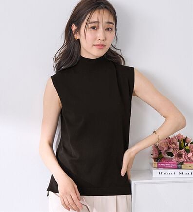 BELLUNA（ベルーナ）の「Ｔシャツが苦手な方に！ひんやり綿混ニットＴ【選べるデザイン】（ニット・セーター）」