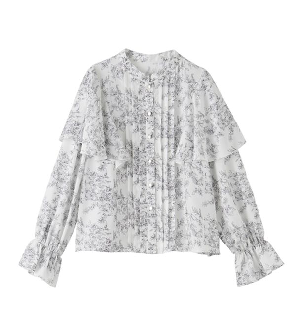 RANAN（ラナン）の「ピンタックフレアー長袖ブラウス（ブラウス）」｜詳細画像