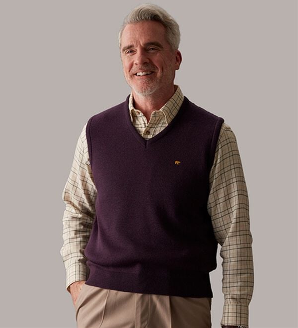 「＜ゴールデンベア＞国産上質ニットベスト（メンズベスト）」｜詳細画像