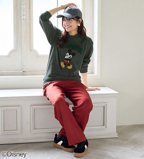 BELLUNA（ベルーナ）の「＜Ｄｉｓｎｅｙ＞【ミッキー】さがら刺しゅう裏毛トレーナー（カットソー）」｜詳細画像
