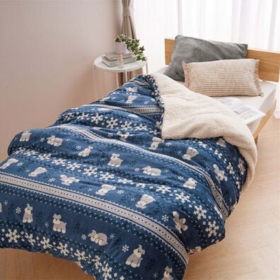 iellio（イエリオ）の「もこもこボアとフランネルの毛布にもなるあったか布団カバー＜フランネル・北欧調・肌ざわり＞（掛布団カバー）」