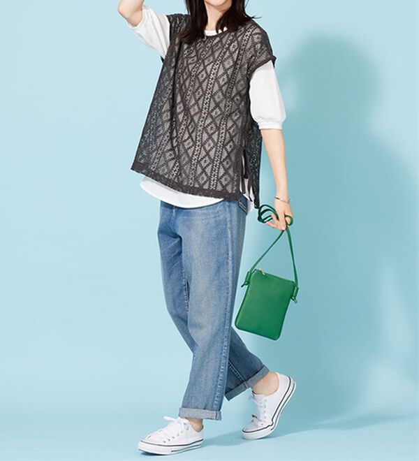 BELLUNA（ベルーナ）の「ラッセルレースサイドリボンアンサンブル（アンサンブル）」｜詳細画像