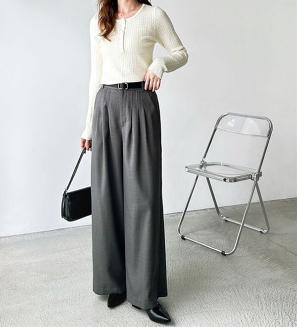 GeeRA（ジーラ）の「３タックワイドパンツ（フルレングスパンツ）」｜詳細画像