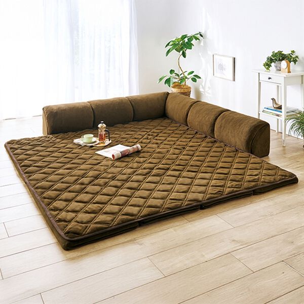 iellio（イエリオ）の「ゆったり・まったりクッション一体型ラグ＜フロアソファ・ローソファー＞（ラグ）」｜詳細画像