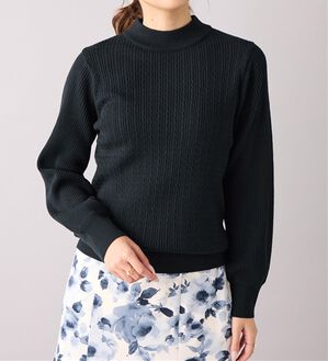 alotta（アロッタ）の「洗える！カシミヤタッチミニケーブルニット（ニット・セーター）」｜ネイビー